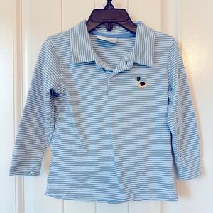 Boys 2T Long Sleeve Polo w/ embroidered Duck